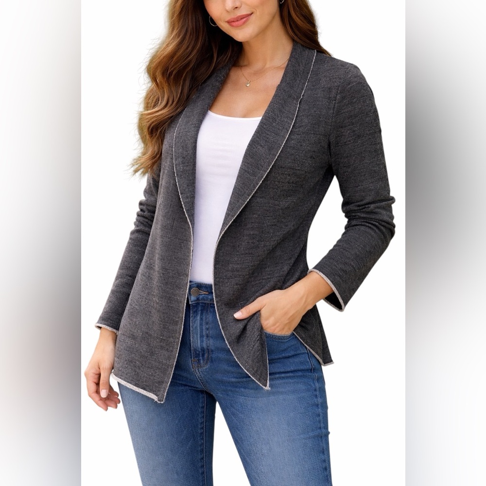 Romeo & Juliet Couture Dark Gray Open Blazer